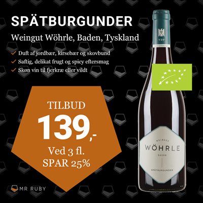 2019 Spätburgunder Trocken, Weingut Wöhrle, Baden, Tyskland